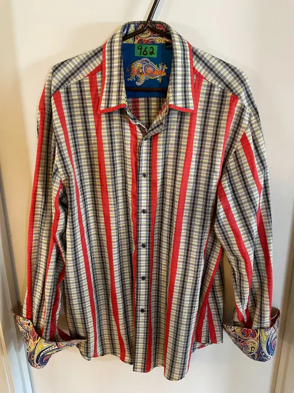 Robert Graham 2XL Men’s Shirt – Multicoloured Contrasting Paisley Cuffs