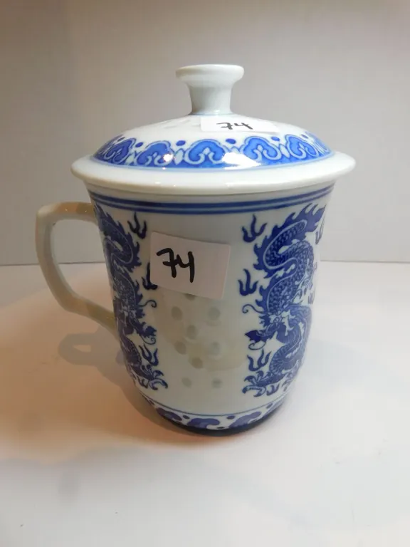 ORIENTAL DRAGON LIDDED COFFEE/TEA MUG
