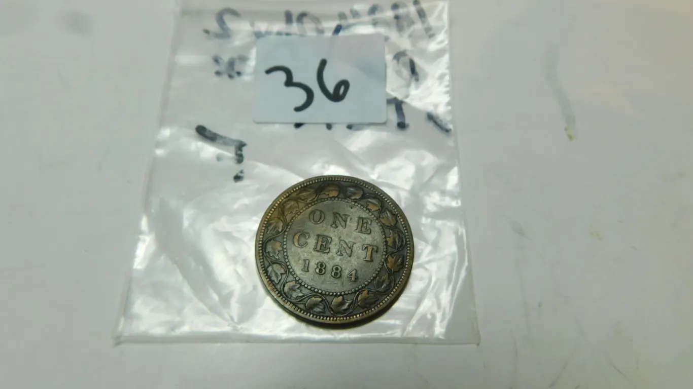 1884 OBV2 LARGE CENT F