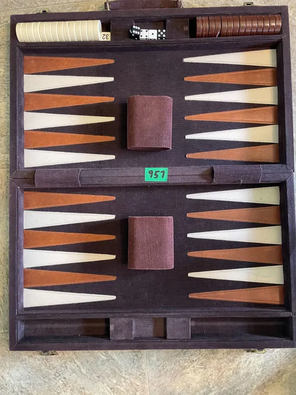 Vintage Backgammon Game Set in Travel Carry Case, 12”x 20”