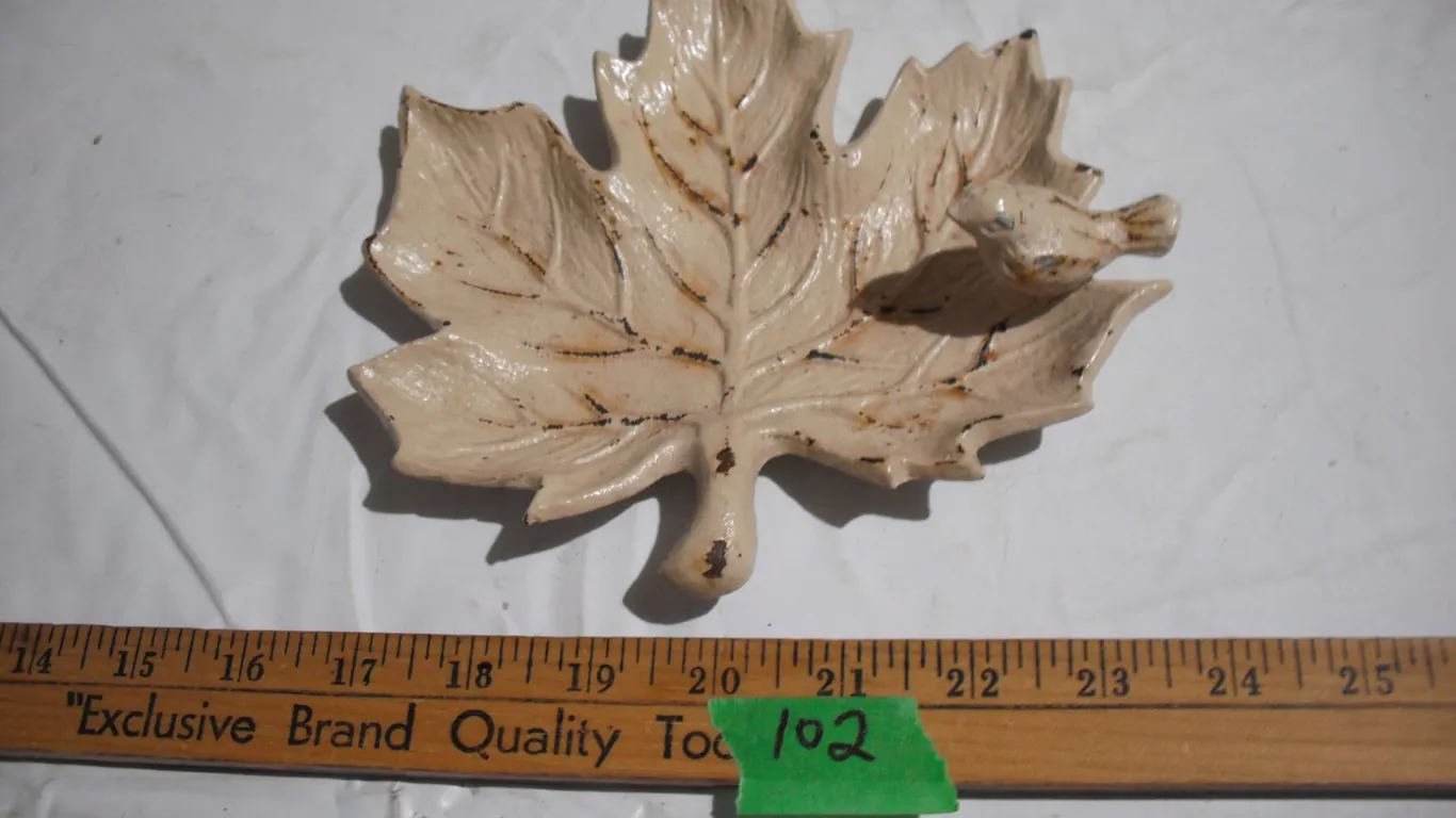 Cast Iron Maple Leaf Dish, 7”