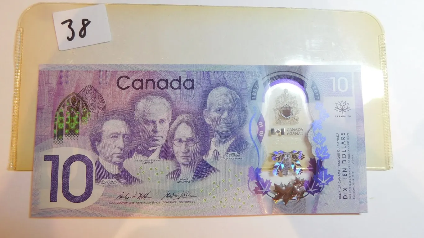 2017 TEN DOLLAR BILL CRISP UNC 150 ANNIVERSARY OF CONFEDERATION