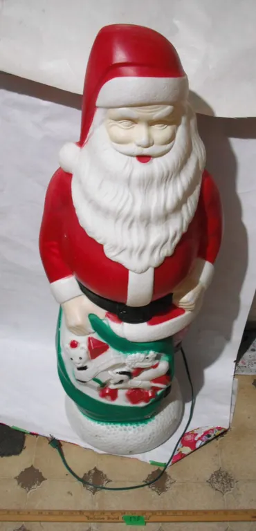 1988 Santa Claus Blow Mold Ornament, 42” tall