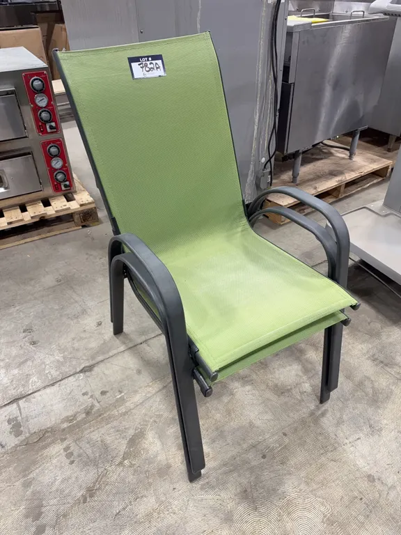 Lot of (2) Green Patio Chairs