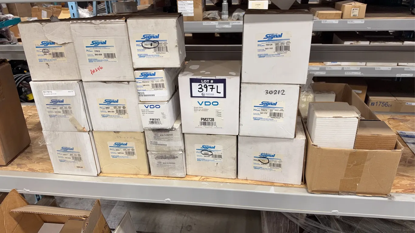 Lot of Approx. (20) Boxes of Asst. Signal/Blower Motors, Fans, Etc.