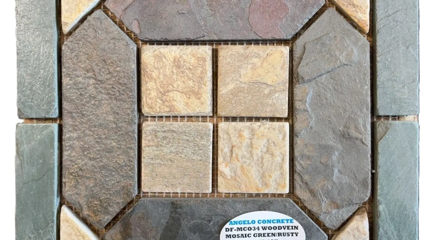 Flagstone on Mesh - Yellow/Green/Rusty-DFMC034 (12"x12")