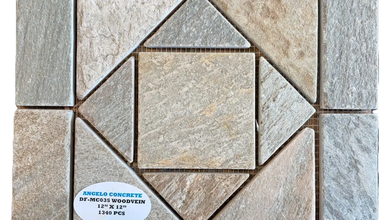 Flagstone on Mesh - Yellow/Green-DFMC035 (12"x12")