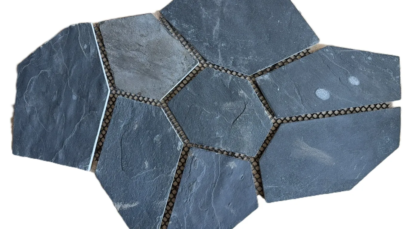 Flagstone on Mesh - Black-KLDP018