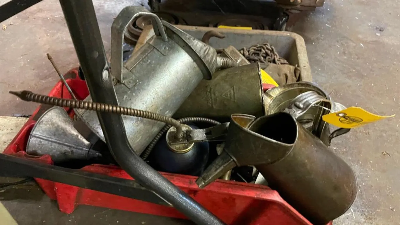 Bin of Oil Cans