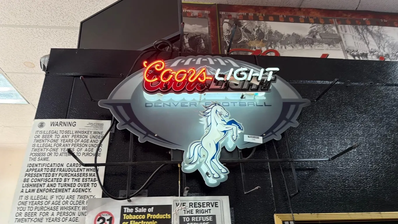 COORS LIGHT BRONCOS NEON SIGN