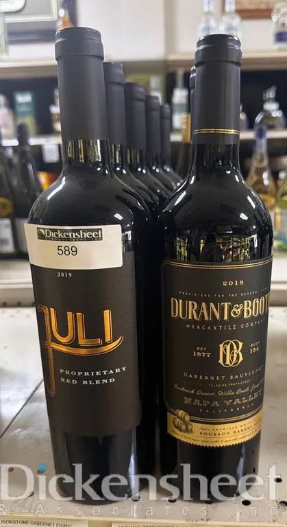 (9) JULI RED AND DURANT & BOOTH CABERNET SAUVIGNON