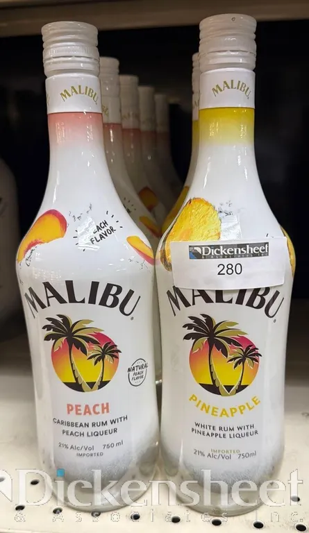 (9) MALIBU PINEAPPLE & PEACH RUM