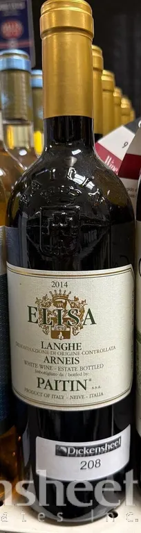 (6) 2014 ELISA PAITIN WHITE WINE