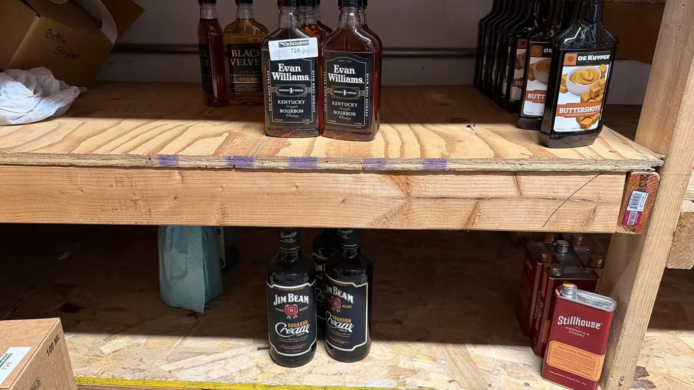 (2) SHELVES WHISKEY