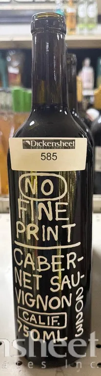(4) 2023 NO FINE PRINT CABERNET SAUVIGNON