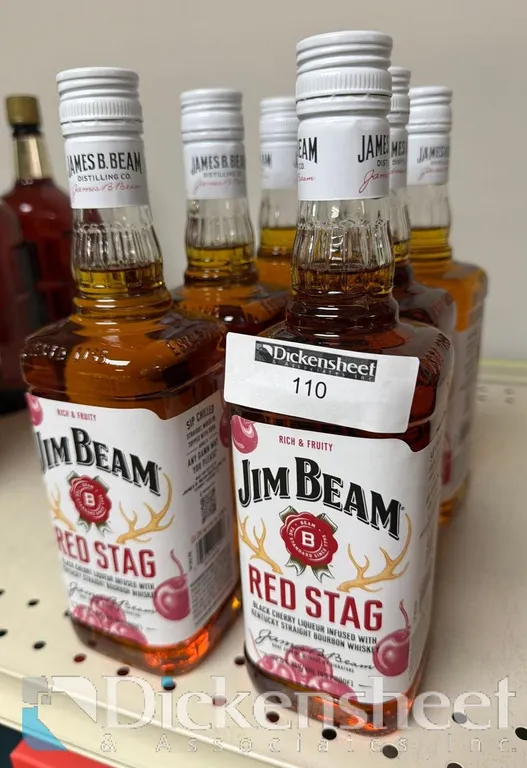 (6) JIM BEAM RED STAG BLACK CHERRY LIQUEUR
