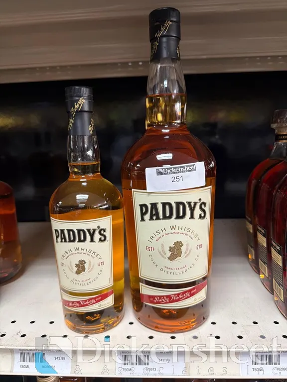 (4) PADDYS IRISH WHISKEY