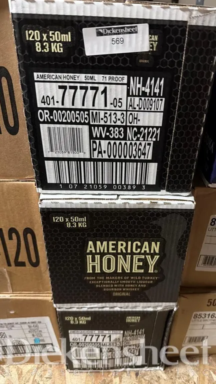 (3) CASES AMERICAN HONEY BOURBON