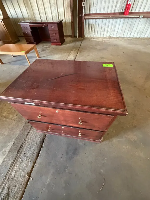 Desk, Hutch, & Wooden File Cabinet