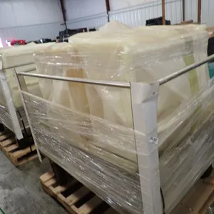 Lot of (2) Allegro Plastic Containers with Industrial Rolling Cart