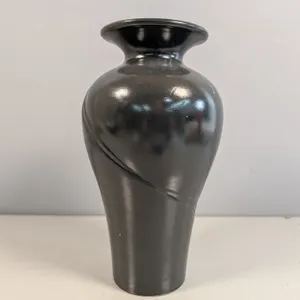 Black Ceramic Swirl Design Vase