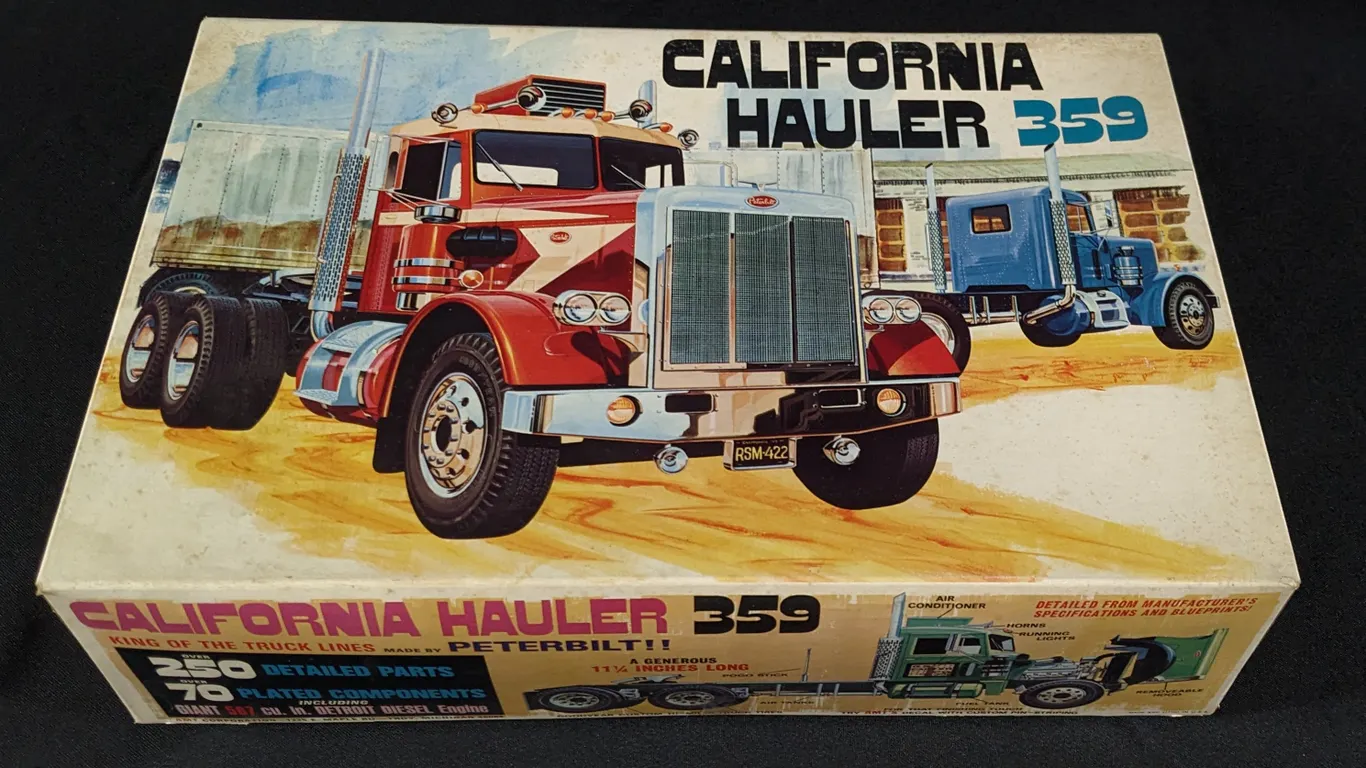 VINTAGE AMT MODEL KIT CALIFORNIA HAULER 359 PETERBILT SEMI TRACTOR TRUCK T500 500 1/25TH SCALE