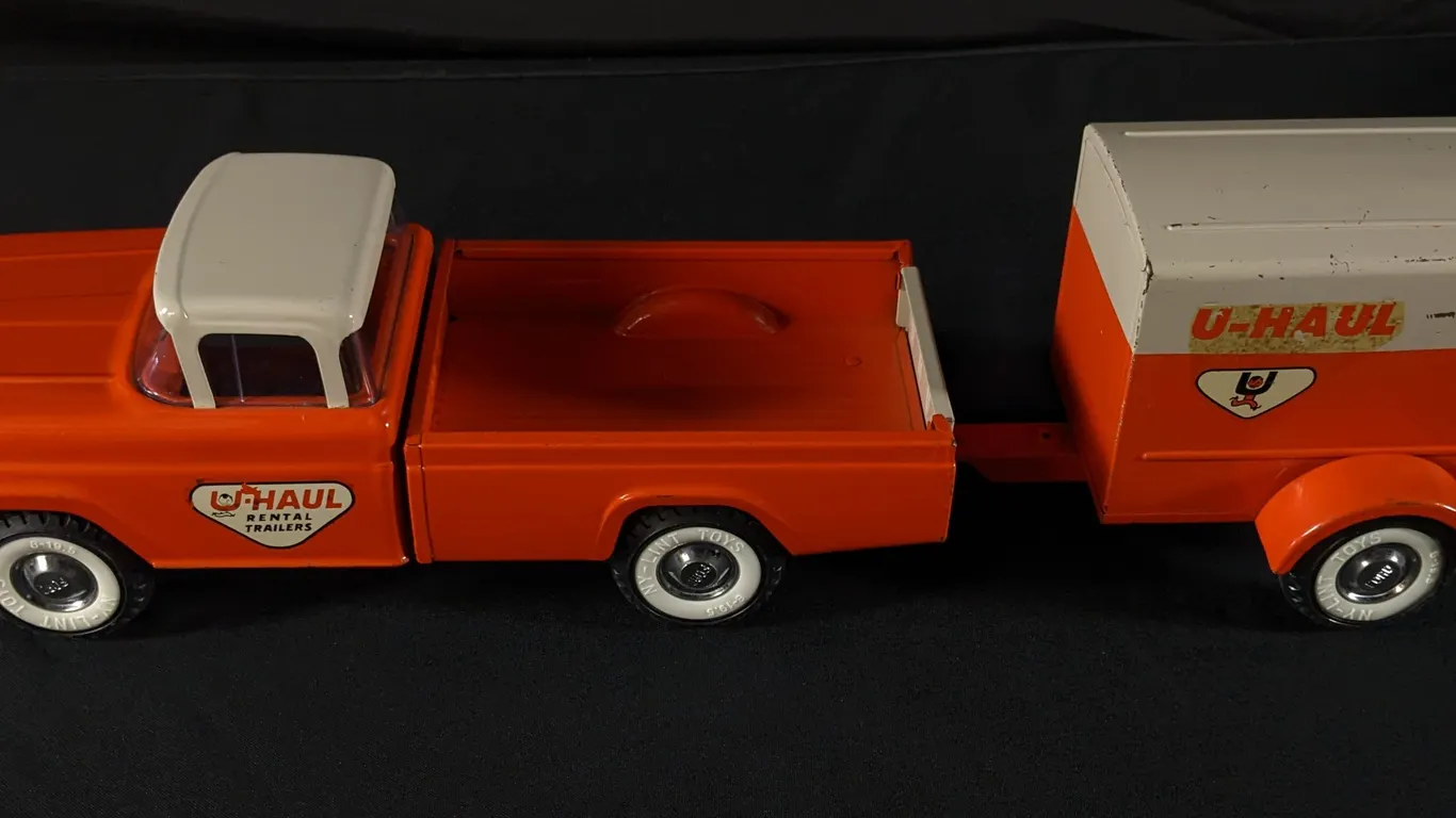 PRESSED STEEL NYLINT 4100F UHAUL RENTAL FORD TRUCK & TRAILER TOY U-HAUL