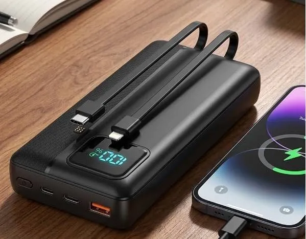 Portable Power Bank Digital Display Black