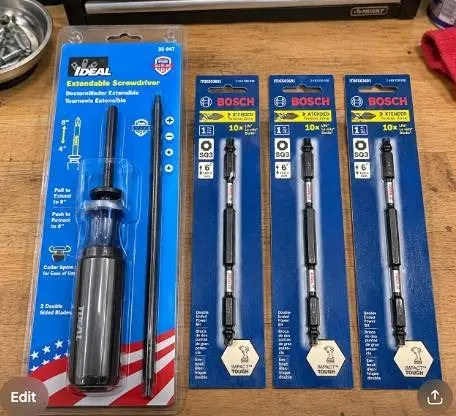 Ideal Screwdriver With 3 Bosch Drill Bits Set