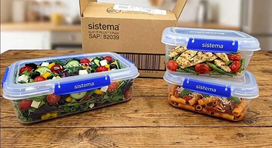 Sistema Plastic Food Storage Containers Set Of 3
