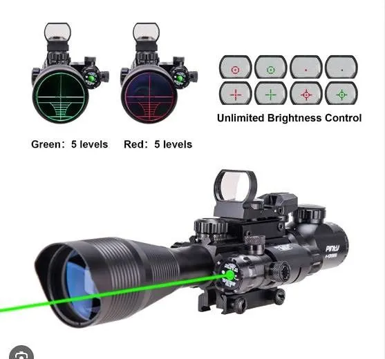 Pinty 4-12x50 EG Rifle Scope with Reticle Crosshairs