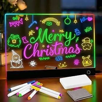 VinTS LED Drawing Board with 7 Markers, 15.75x11.81 in