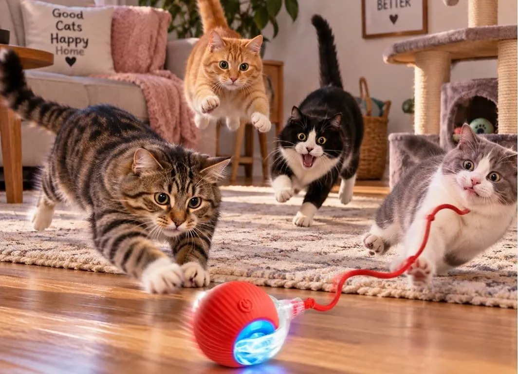 Lot of 2 P02 Interactive LED Pet Ball Toys