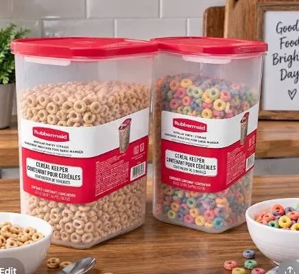 Rubbermaid Cereal Keeper 4.3L Red Lid, Set Of 2