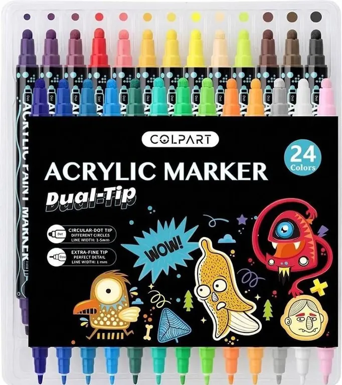 Colpart Acrylic Dual-Tip Marker Set 24 Colours