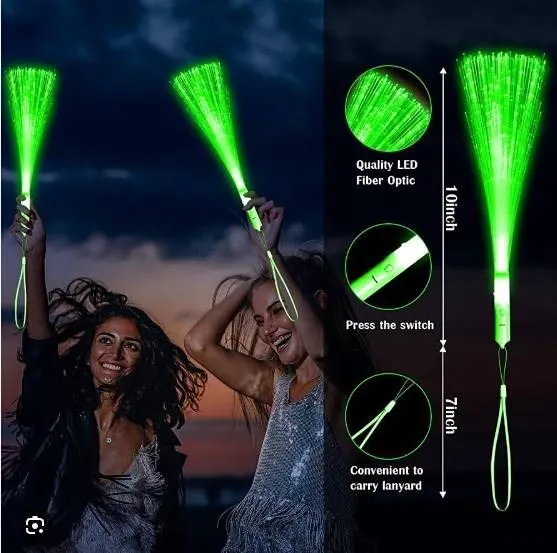 Yofobu 30PCS Green Fiber Optic Wands