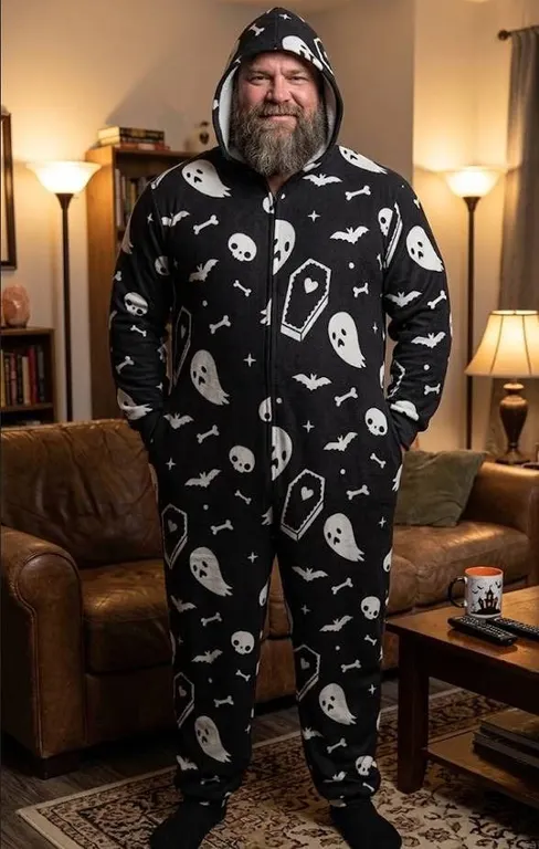 Halloween Print Adult Onesie Size XL