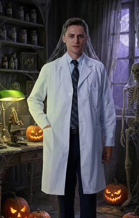 ZHTRKLJK White Lab Coat Size XL Cotton Blend
