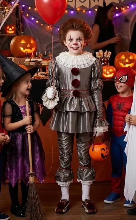 Puppyhao Kids Clown Costume with Props Size 150