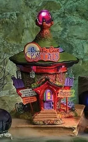 Department 56 Snow Village Halloween Cryptic Cave Crystals Lit Building, 7.68 Inch, Multicolor