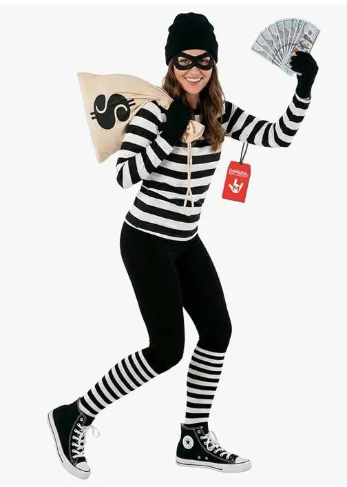 MorphCostumes Striped Burglar Costume Adult M