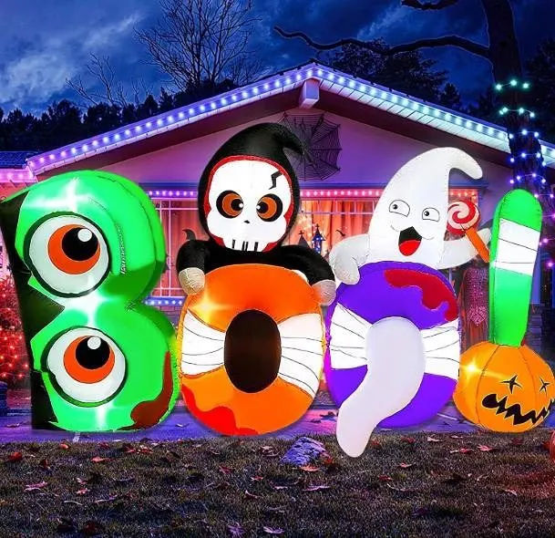 Halloween Inflatable Boo Decoration with LED Lights 8'