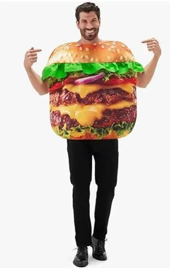 KalcyKizz Hamburger Costume Adult One Size