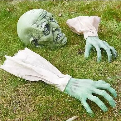 Prextex Halloween Zombie Arm With Face Lawn Stake