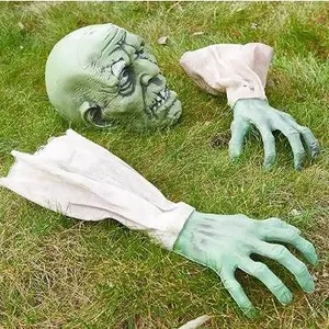 Prextex Halloween Zombie Arm With Face Lawn Stake
