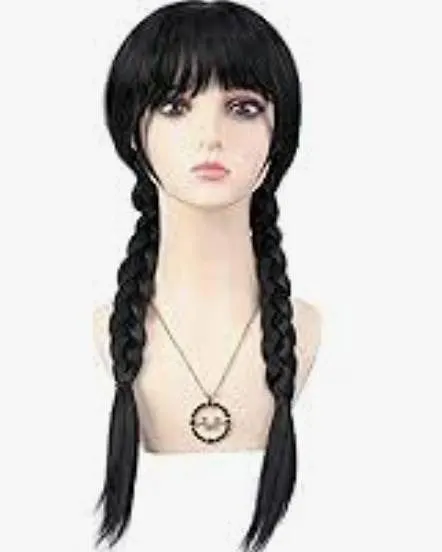 Bettecos Wednesday Wig with Necklace, New