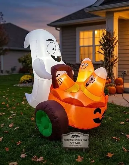 Joiedomi 5ft LED Gripping Candy Ghost Inflatable