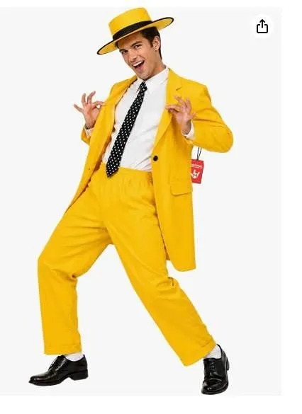 MorphCostumes Men's Yellow Suit XL Costume Set