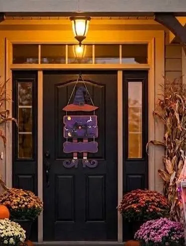 Halloween Witch Hanging Decor Sign