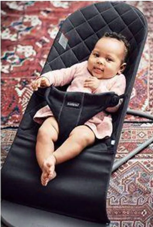 Lil Lavender Garden Baby Bouncer, Black